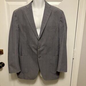 Acquaviva Blazer Men's 46R Gray Cotton 2 Button Double Vent Made In Italy